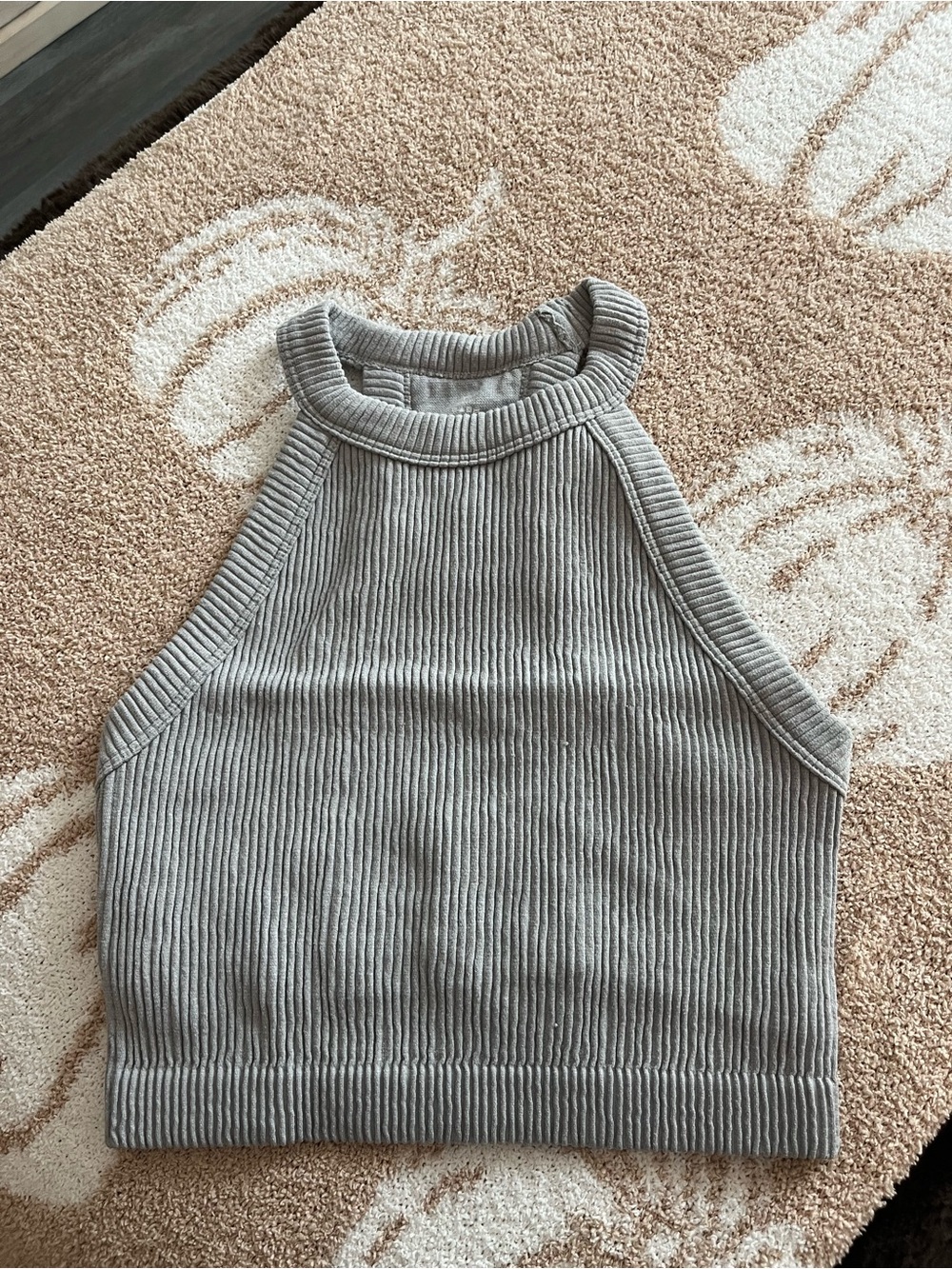 aerie • Real Good Ribber Halter Knit Crop Top - Gray
